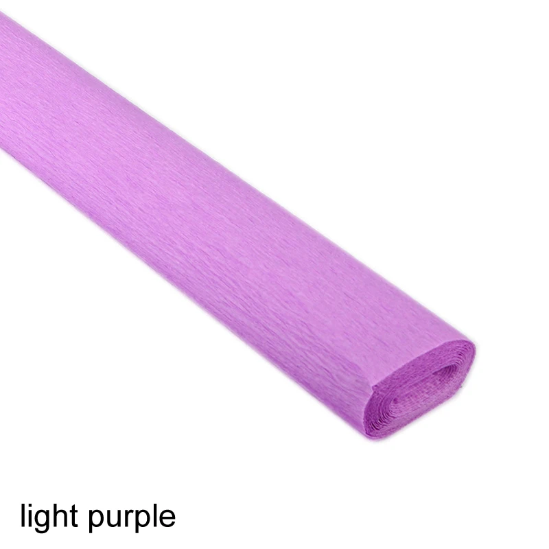 light purple Craft DIY Flower Wrapping 250x50cm Garland Crepe Paper 21 Colors Crinkled Party Decoration Decorative Origami - Цвет: light purple