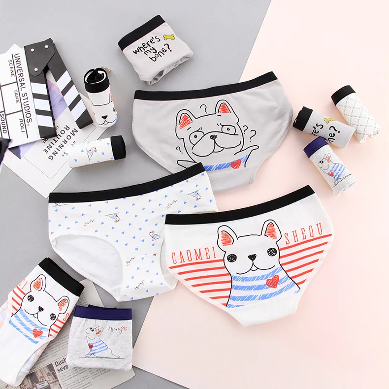 SP& CITY/модные трусы с милым мультяшным Мопсом для девочек, студенческое хлопковое нижнее белье для женщин, Мягкие Бесшовные трусы Kwaii