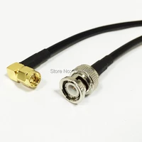 new sma male plug right angle connector switch bnc male plug convertor rg58 wholesale fast ship 50cm 20adapter