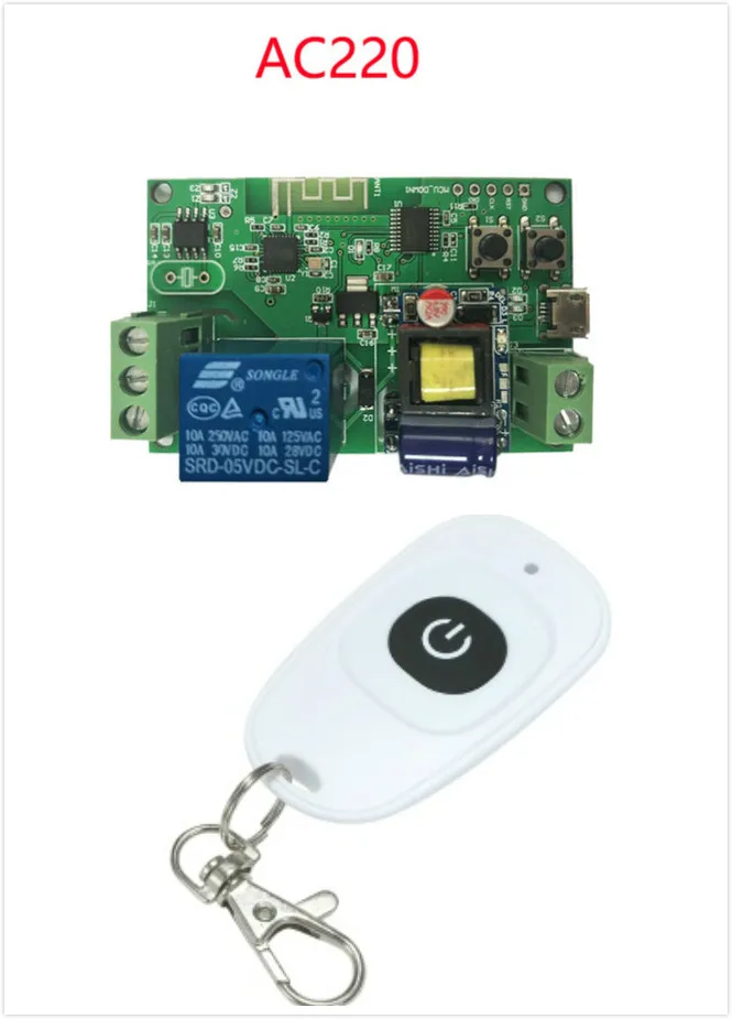 AC220V plus Remote EWeLink 5 В/12 В/220 В Wifi переключатель беспроводной релейный модуль пульт дистанционного управления для Android/IOS приложение управление для умного дома - Комплект: AC220V plus Remote