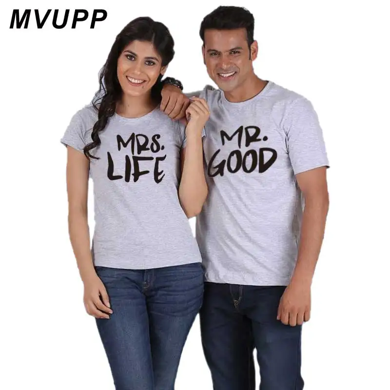 Женская одежда для пар MVUPP 2019 футболка влюбленных женская с надписью GOOD LIFE мужчин