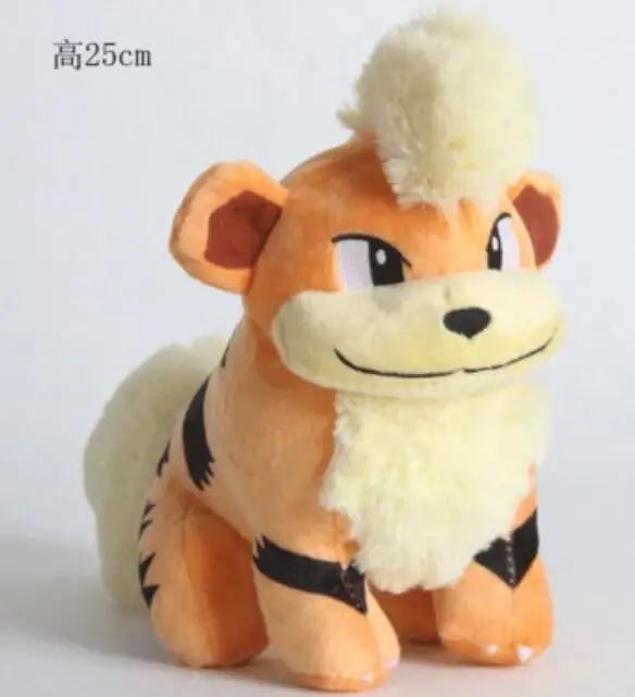 Growlithe 25cm Сыщик Пикачу Psyduck Bulbasaur Mewtwo плюшевый Чаризард игрушки для детей подарок милый коготь машина кукла мягкая чучела фильм - Цвет: Growlithe 25cm