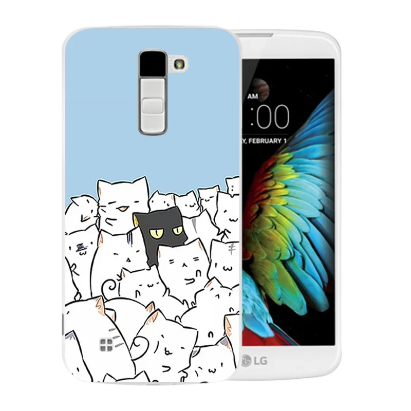 Чехлы для телефонов LG K10 LTE K420N K430 K430ds F670 мягкий матовый чехол Luck Cat Pattern K410