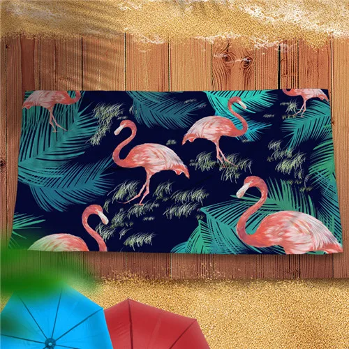 yellow beach towel Пляжное полотенце из микрофибры с рисунком фламинго для взрослых, спортивное полотенце для спортзала, халат, коврик для йоги, большое уличное одеяло с рисунком животных для детей - Цвет: yellow beach towel