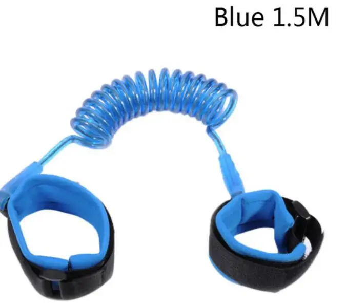 Blue 1.5M Детский анти-потерянный Тяговый канат Детская безопасность ребенок анти-потерянный Браслет Анти-потерянный ремень для предотвращения ребенка веревка может быть настроена - Цвет: Blue 1.5M