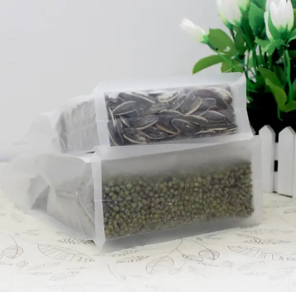 Прозрачный матовый встать мешок Ziplock упаковка матовая мешок для напитков Кофе bean снэк-cookie Ясно Cat корма для собак сумка