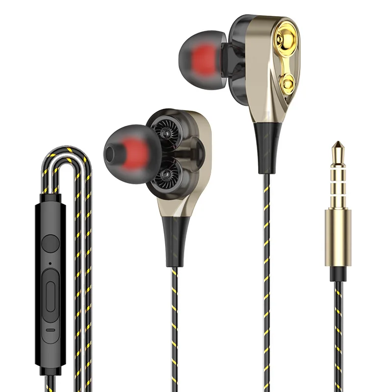 Dual Drive Stereo earphone In-ear Headset Earbuds Bass Earphones For iPhone 6 huawei Xiaomi redmi oppo 3.5mm earphones With Mic |