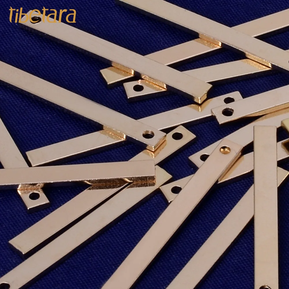 About 30*3*1 mm DIY Jewelry Brass Bars Necklace rectangle Bar Connector Blanks brass Stamping a hole | Украшения и аксессуары
