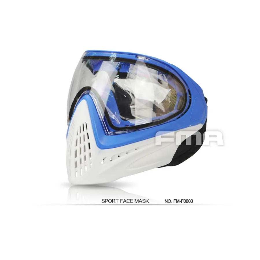 

Blue & White Frame Clean Lens FMA F1 Outdoor Sports Safety Anti-fog Goggle/Full Face Mask Free Shipping F0003