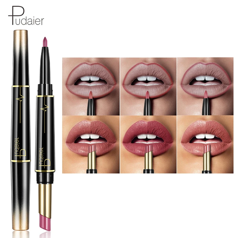 Pudaier двухсторонняя Водостойкая Подводка для губ матовая помада карандаши