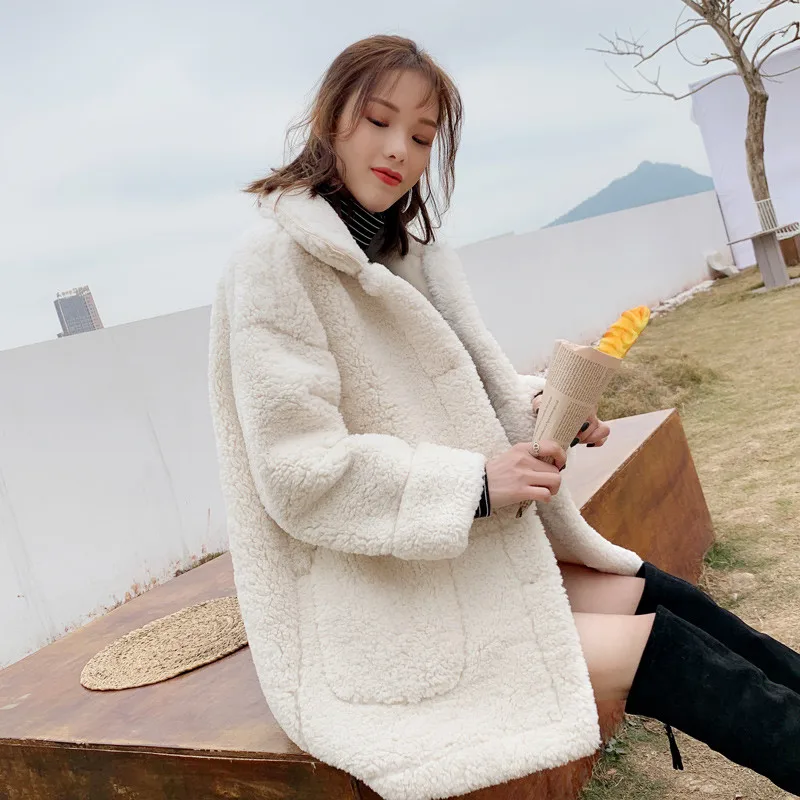 Женская бархатная куртка из овечьей шерсти 2019 г. весна осень новое свободное