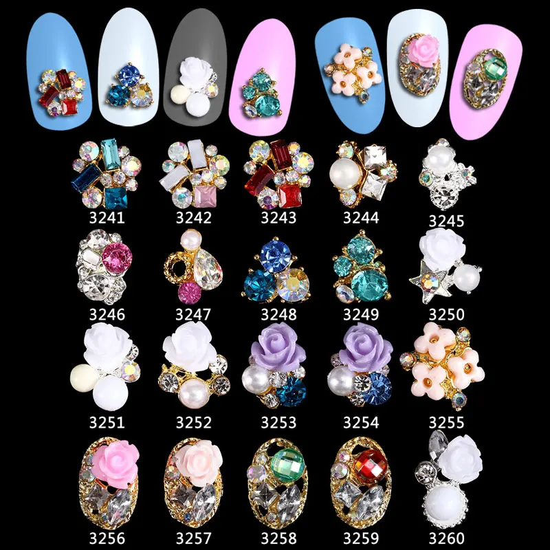 100 шт. металлические 3d наклейки для ногтей|Стразы и украшения| |