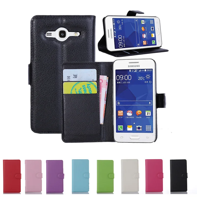 Роскошный Ретро Кожаный чехол для samsung Galaxy Core 2 SM G355H SM-G355H Core2 G355 откидной Чехол чехол с держателем карты подставка Duos