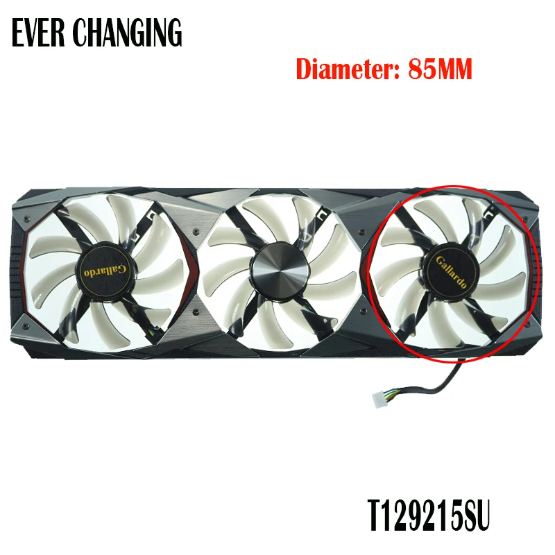 Вентилятор видеокарты T129215SU 0.50A для Manli GTX 1080 Ti GTX1080TI Gallardo, радиатор и вентилятор видеокарты