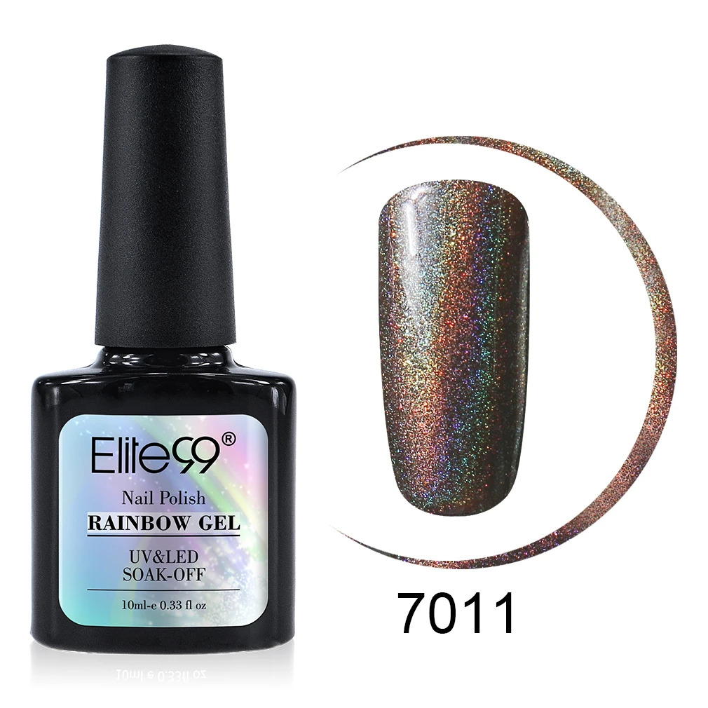 7011 Elite99 10 мл Радужный Гель-лак для ногтей впитывающий Гель-лак Vernis Полупостоянный УФ-гель для ногтей маникюрный лак - Цвет: 7011