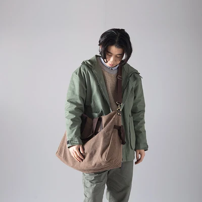 A43-04BROWN Мужская сумка через плечо, сумка-тоут, сумка на выходные, сумка на ночь, холщовая женская сумка для путешествий, ручная сумка для багажа, сумка для переноски, вместительная A43-04 - Цвет: A43-04BROWN