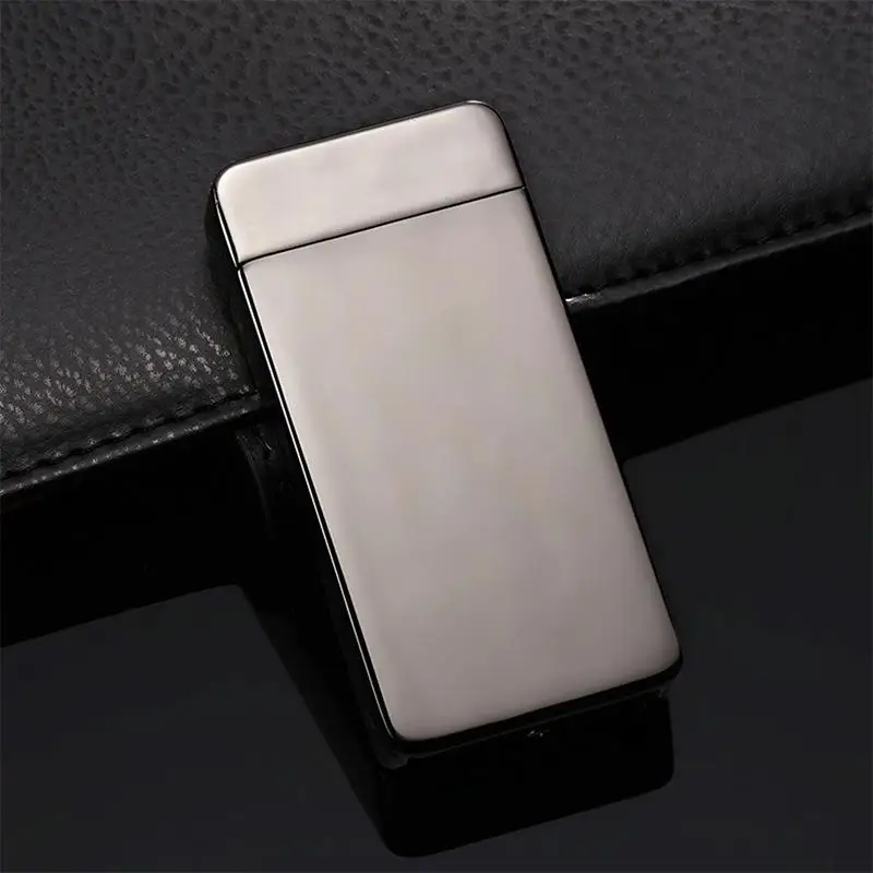 Black ice Adeeing перезаряжаемая USB Зажигалка Ветрозащитная беспламенная двойной плазменный фонарь зажигалки - Цвет: Black ice
