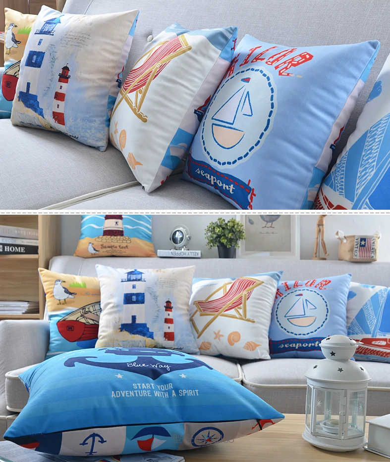 Декоративные подушки для диванов в морском стиле декоративные якоря подушка