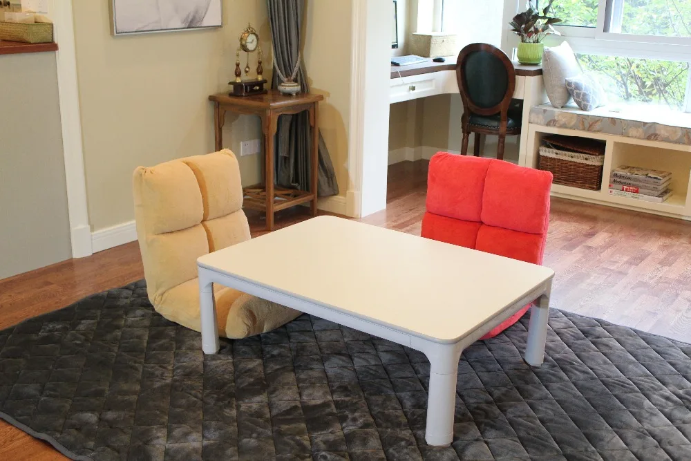Kotatsu японская столешница Реверсивный белый/серый прямоугольник 105 см складные ножки Kotatsu ноги грелка с подогревом пол низкий журнальный столик