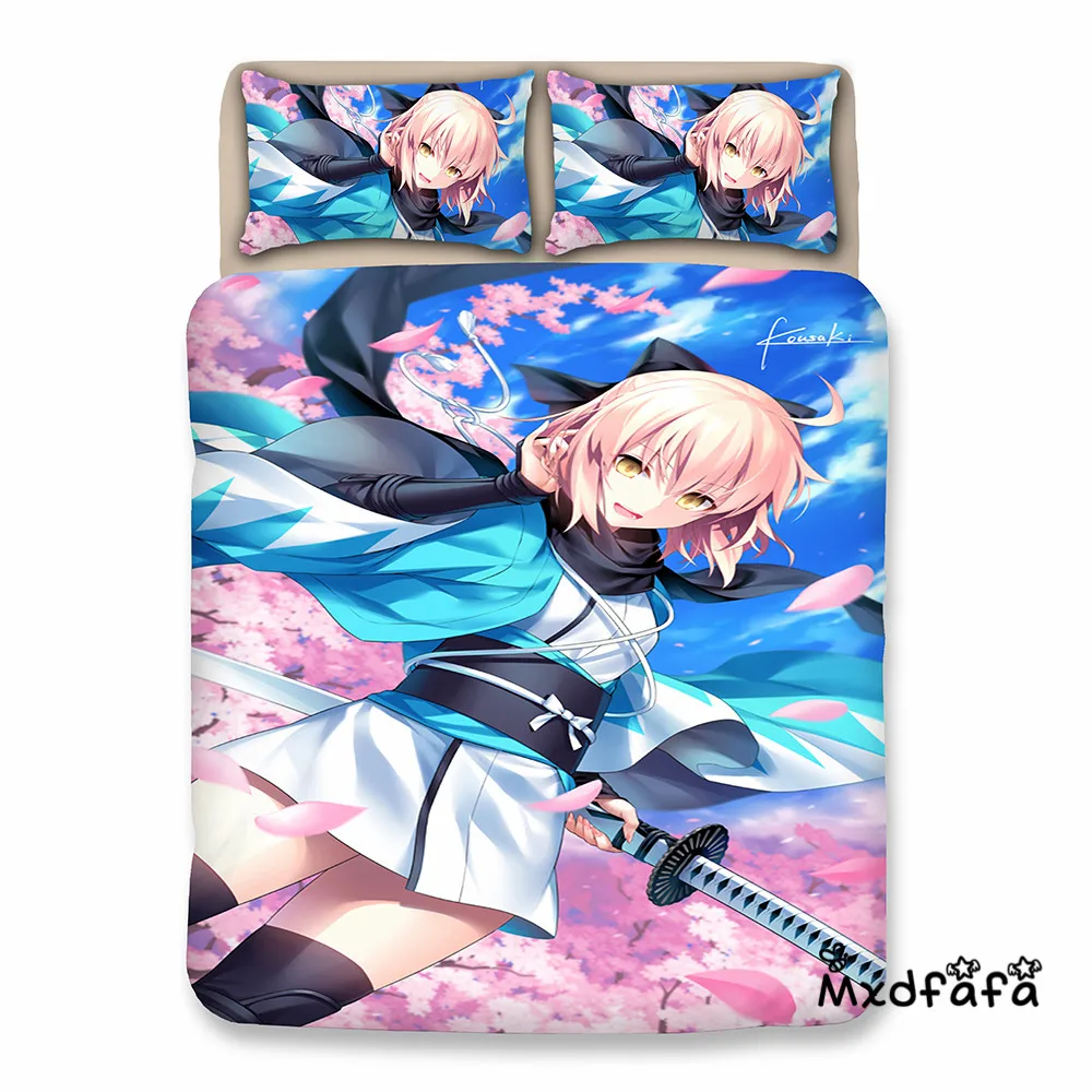 Комплект постельного белья с рисунком в стиле аниме Fate Grand Order выполнен