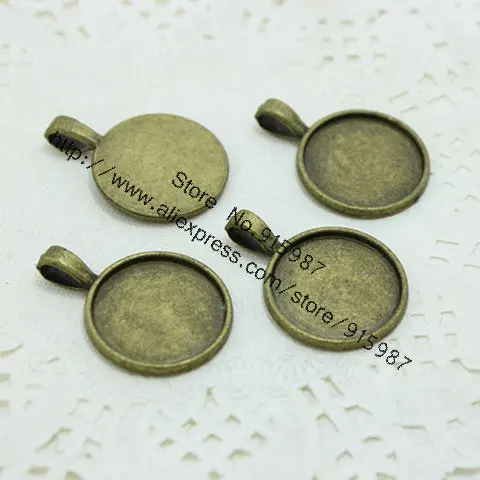 

Sweet Bell 20pcs/lot two color Metal Round 23*32mm(Fit 20mm Dia)Cabochon Pendant Settings Jewelry Pendant Blanks Charms 7C1211