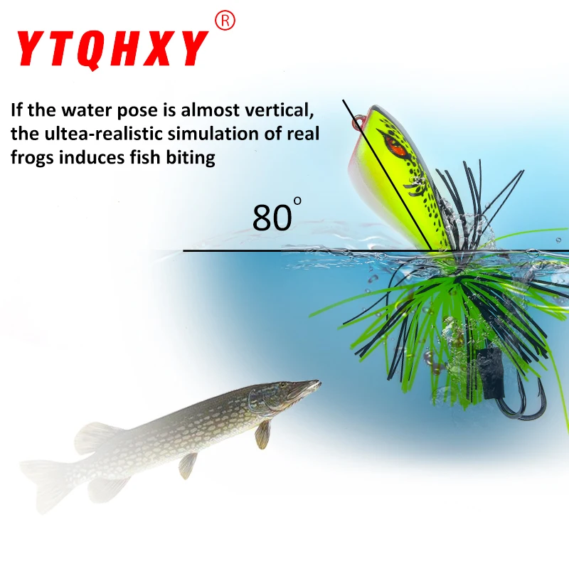 YTQHXY 1 шт. поппер Лягушка рыболовная приманка 90 мм 9 г воблеры для воды Snakehead жесткая