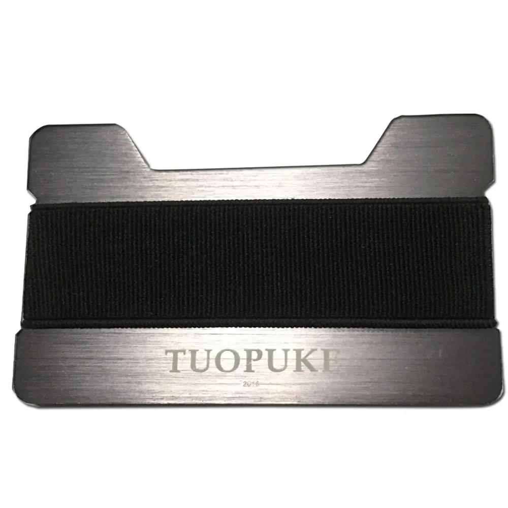 Tuopuke минималистичный rfid защитный Алюминиевый держатель для кредитных карт кошелек с эластичной лентой для наличных денег