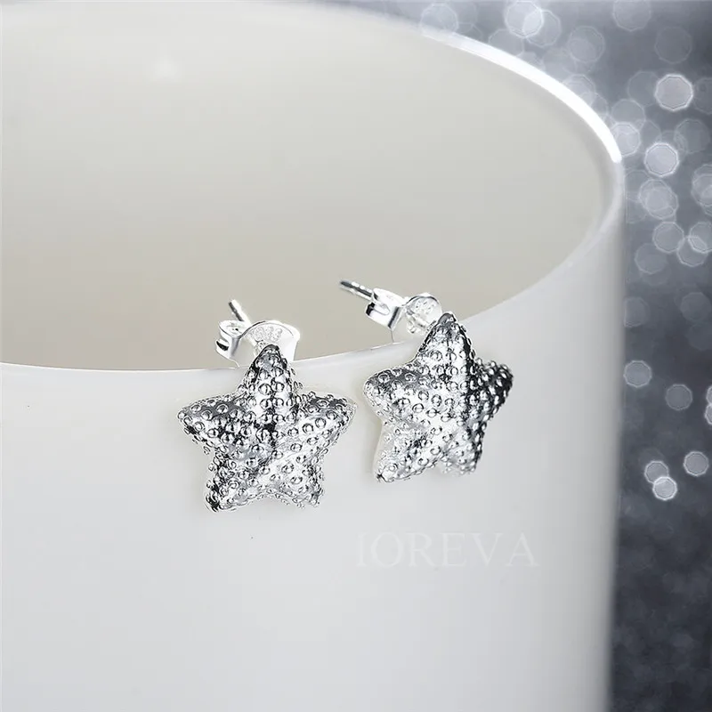 Милые звезды серьги для женщин корейской посеребренная морская звезда ювелирные