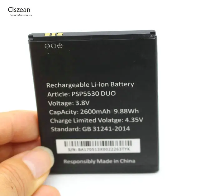 Ciszean PSP5530 DUO 2600mAh Smart Mobile Phone Replacement Battery For Prestigio PSP 5530 Free Shipping x 2PCS | Мобильные телефоны