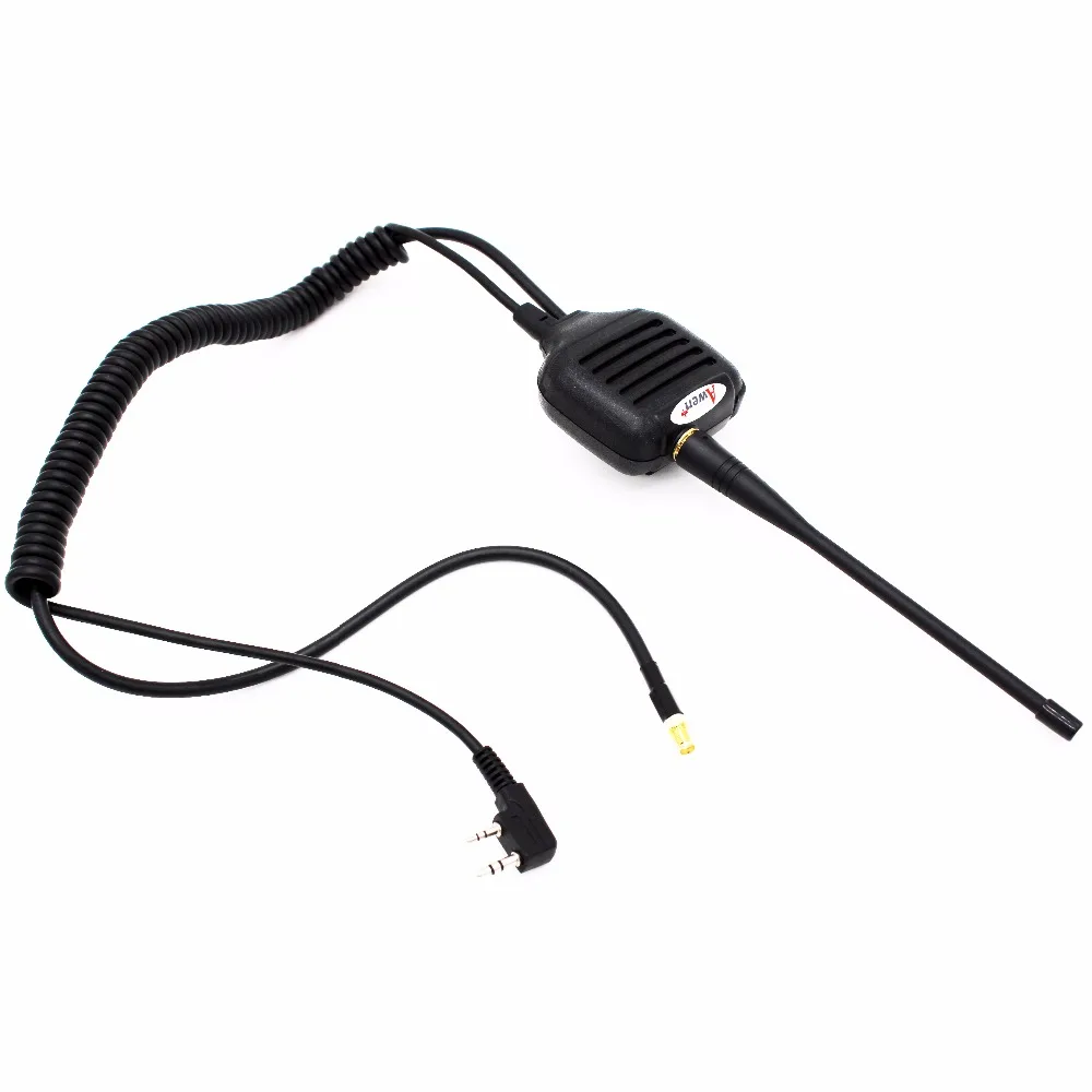 Динамик микрофон с антенной для Kenwood 2 Pin двухстороннее радио Pofung UV 5R BaoFeng GT 3 6R 82 B5 BF