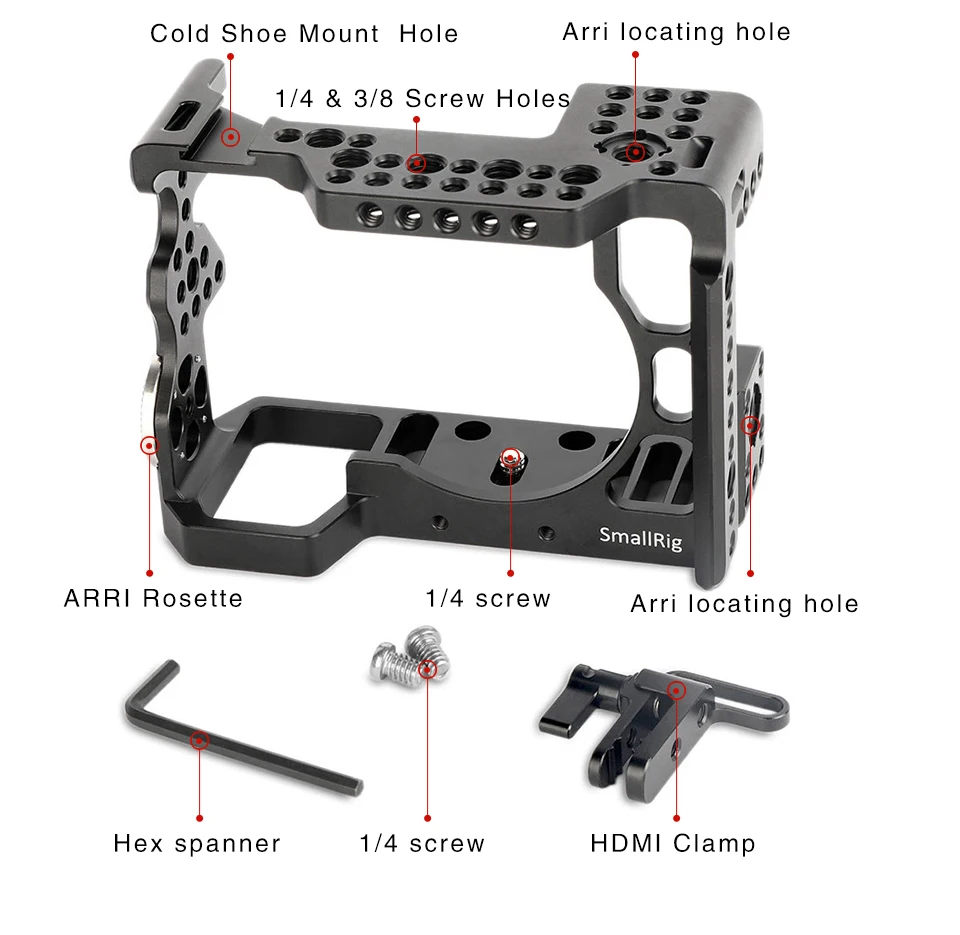 SmallRig A7m2 камера клетка установка для sony a7II/a7RII/a7SII с ARRI розетка крепление и Холодный башмак крепление HDMI кабель зажим 1982
