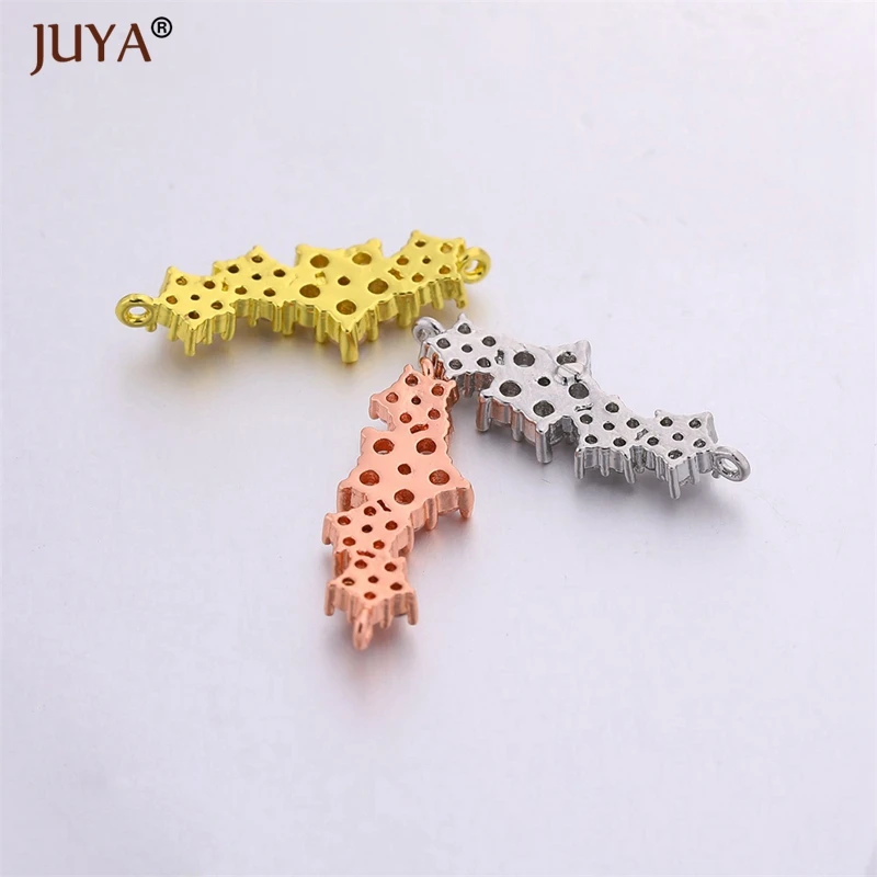 hand made making jewelry accessories micro pave CZ stone stars long connectors for | Украшения и аксессуары