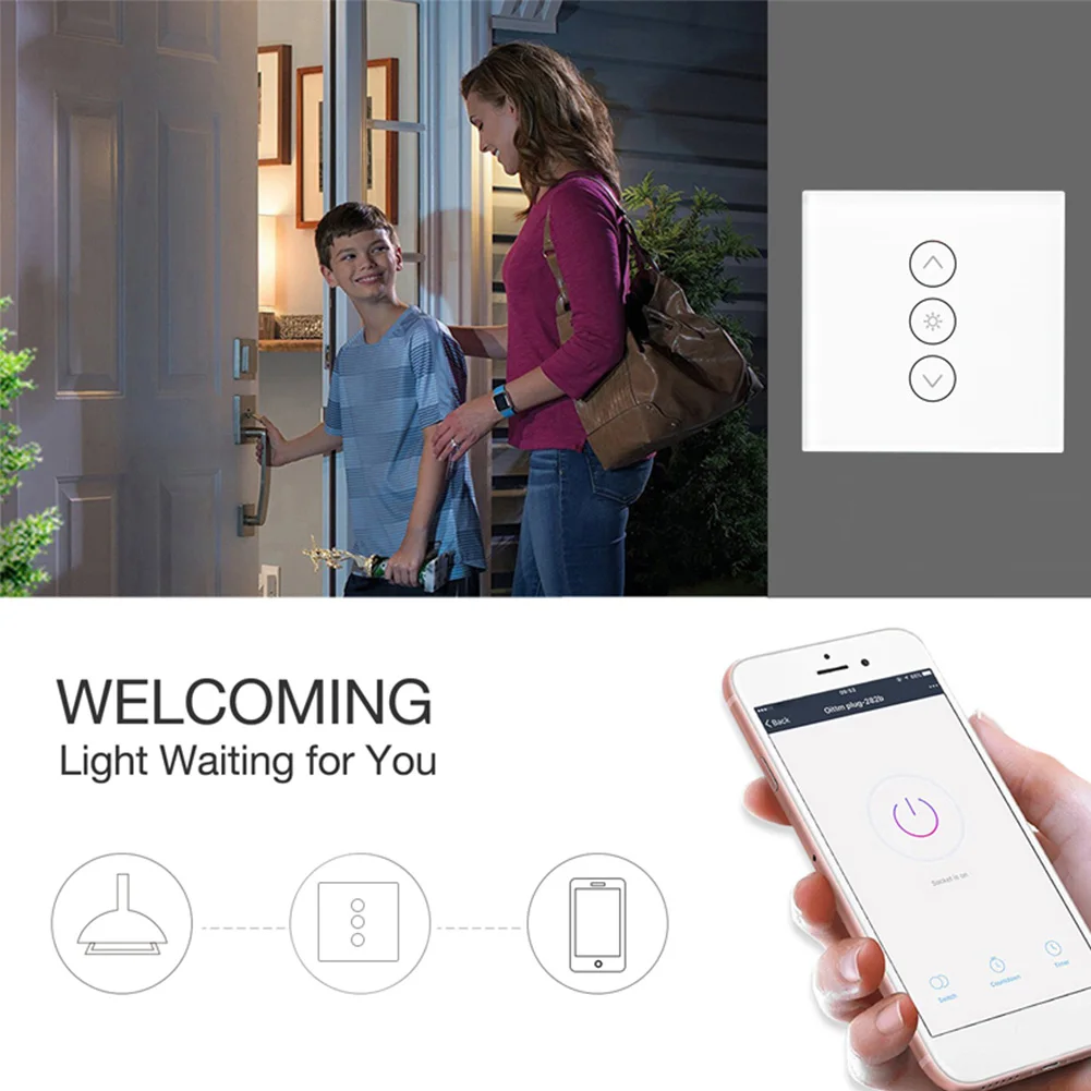 Wall Timing Home Switch Smart WIFI Tempered Glass Touch Panel Voice Plug Dimmer Light Remote Control Electrical Wireless APP |