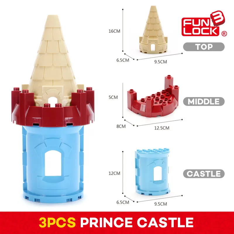 Детский конструктор Funlock Duplo детали для сборки замка развивающие кубики подарок