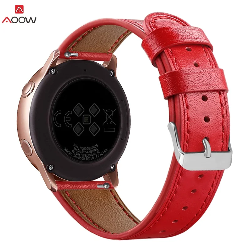 Ремешок AOOW из натуральной кожи для Samsung Galaxy Watch Active Band 42 мм спортивный