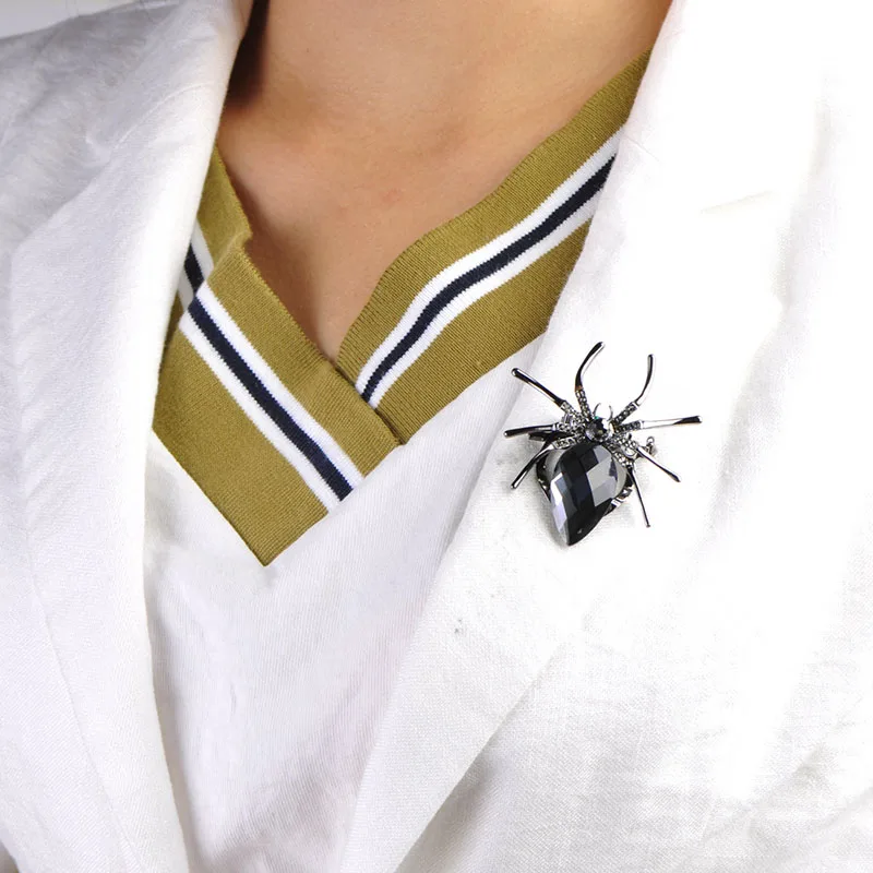 Madrry Black Spider Brooch For Personality Gothic Women Steampunk Broches Insects Broach Bouquet Collar Accessories Bijuterias | Украшения