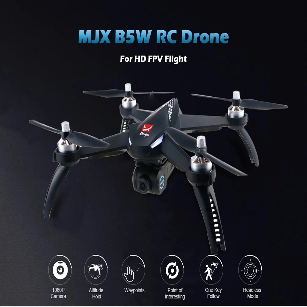 

MJX B5W радиоуправляемая беспилотная камера wifi GPS Квадрокоптер Дрон с одним ключом возврата 4ch follow me drone 5G WiFi FPV камера