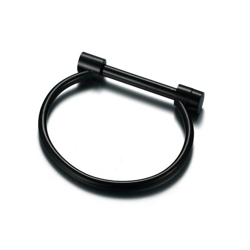 Screw Bracelet For Women Cuff Jewelry Pulseiras 4MM Wide Stainless Steel D Shape Bar Bangle Shackle | Украшения и аксессуары