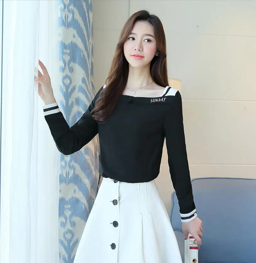 Женская бархатная блузка с длинным рукавом Элегантная в Корейском стиле Осень