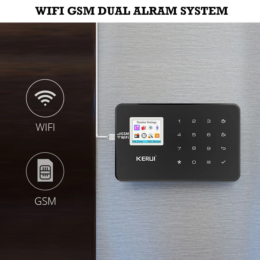 Kerui W18 беспроводной домашний WiFi GSM короткое сообщение охранная сигнализация