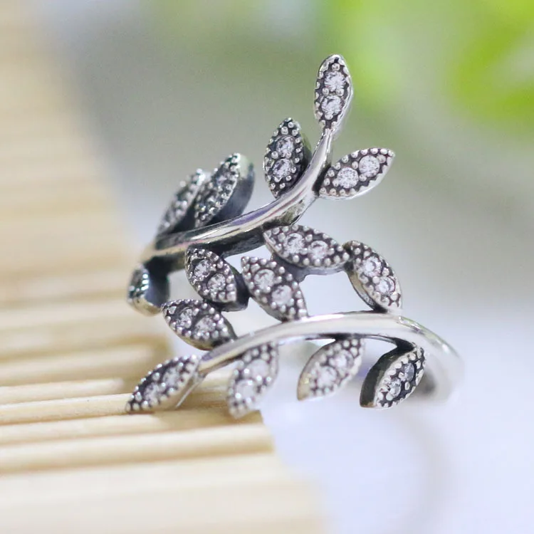 LOZRUNVE original 2018 brand 925 sterling silver sieraden korean high quality zirconia leaf finger ring women wholesale | Украшения и