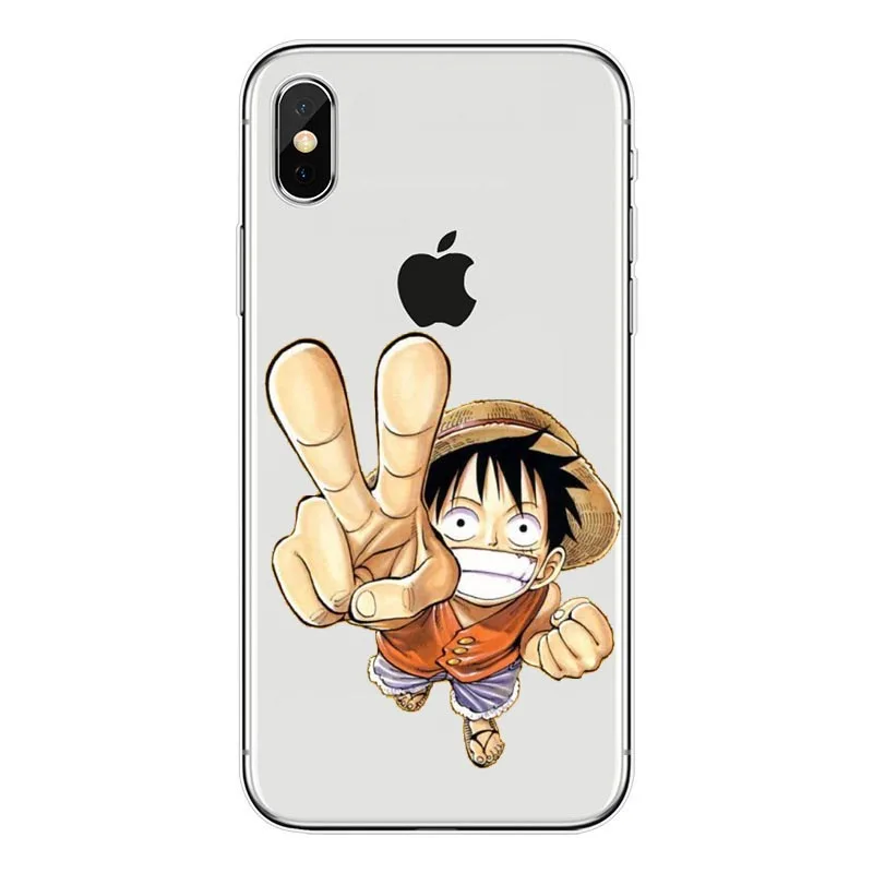 Японский аниме коллаж One Piece Luffy Series силиконовый прозрачный чистый чехол для iPhone 8