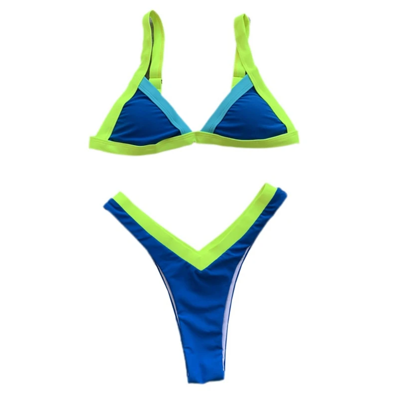 Pattern 3 Лоскутная леопардовая пляжная купальная одежда V-shape Porno Panty+ мягкий пуш-ап бюстгальтер костюм наборы Женский купальник сексуальное нижнее белье набор - Цвет: Pattern 3
