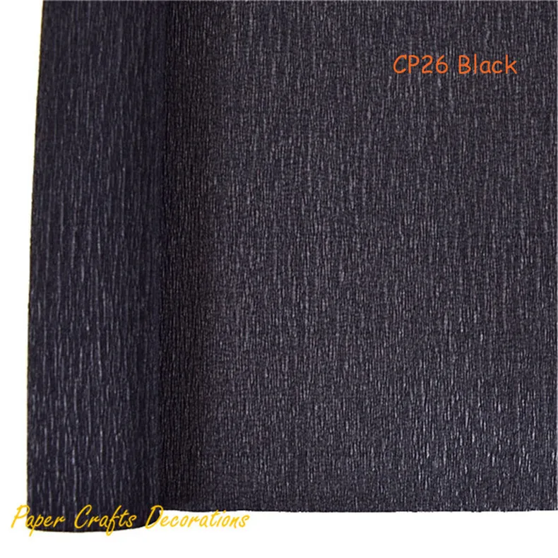 CP26 Black 1 рулон) 50 см* 2,5 м индивидуальный светильник, рулон розовой креповой бумаги, итальянские вечерние украшения для подарков - Цвет: CP26 Black
