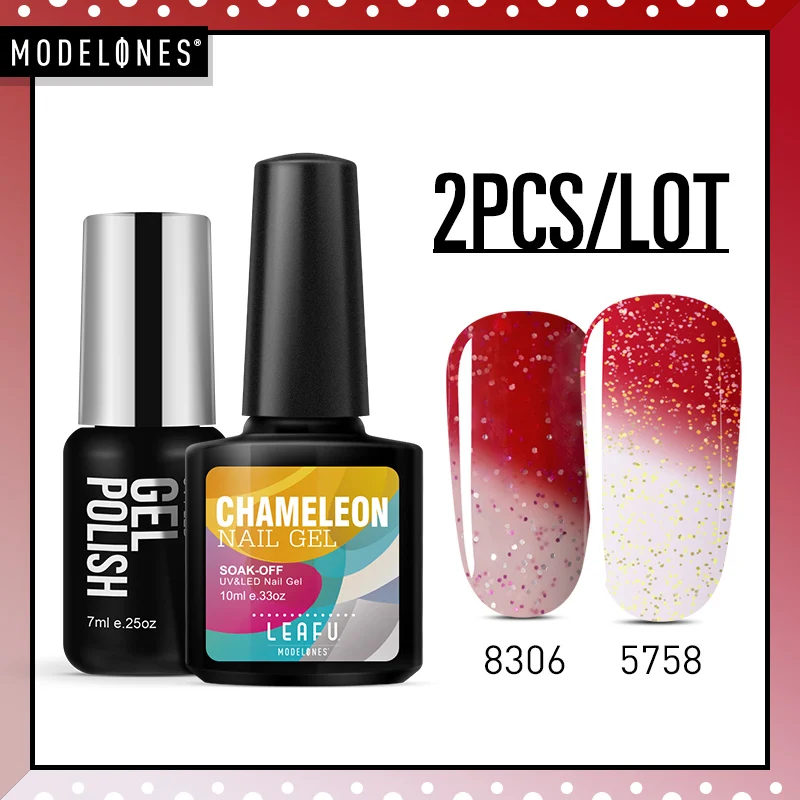 Modelones 2 шт./лот Гель-лак для ногтей набор температурный термальный Led Гибридный