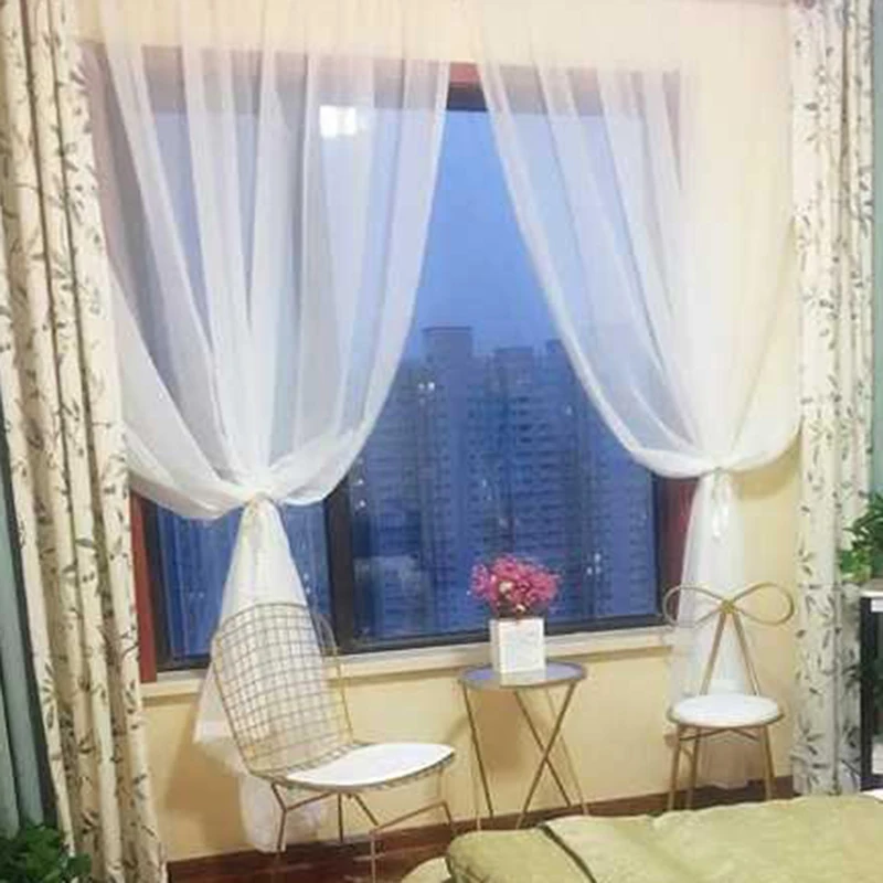 Индивидуальные прозрачные марлевые шторы ins для гостиной кухни украшения дома