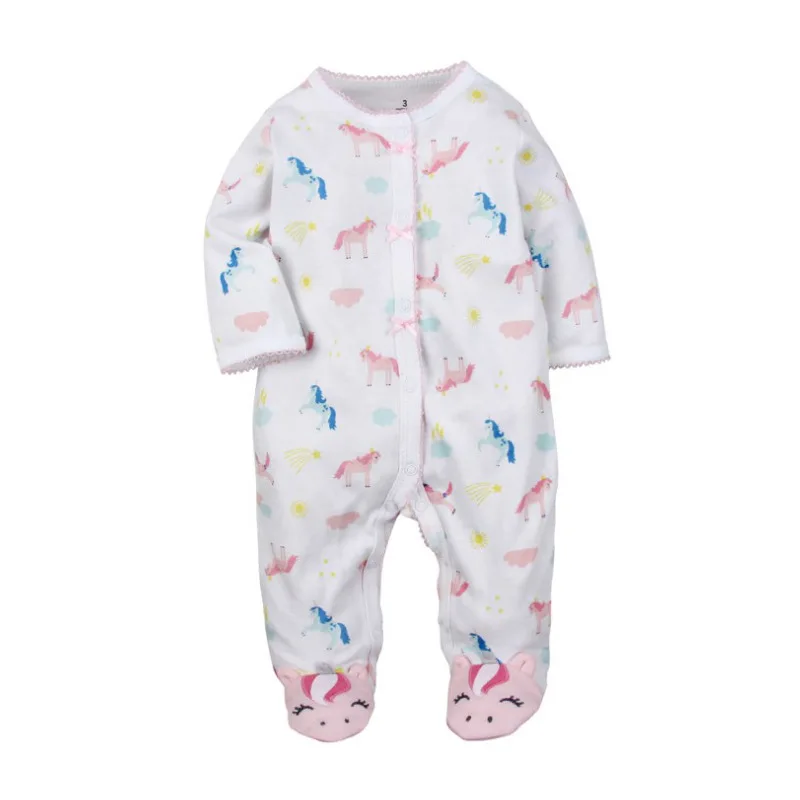 spring and autumn Baby cotton rompers newborn onesie baby girl boy long-sleeved onesie pajamas kids clothes