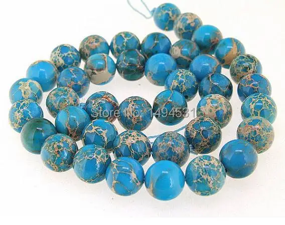 Hig-качественный круглый синий золотой камень драгоценный свободные бусины нитка