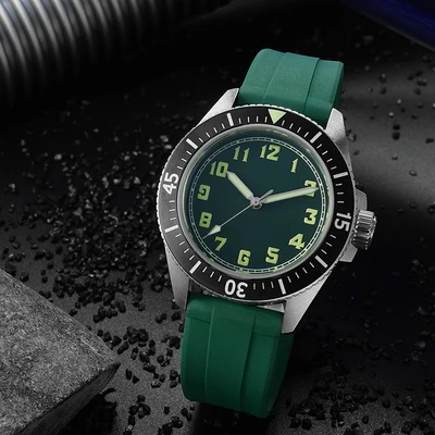 green San Martin Новые автоматические часы для дайверов наручные часы из нержавеющей стали NH35movement 200 водонепроницаемые часы с сапфировым стеклом для мужчин - Цвет: green