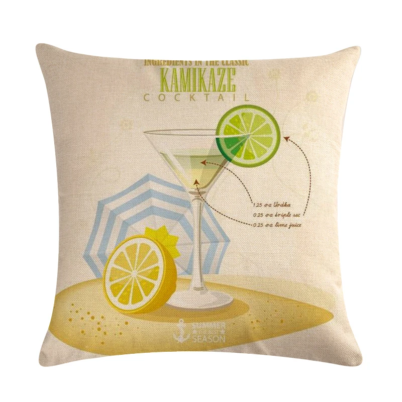 Оформление коктейлей льняная наволочка для чашки дивана украшение дома